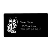 Étiquette Symbole hibou blanc (Devant)