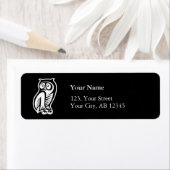 Étiquette Symbole hibou blanc (En situation)