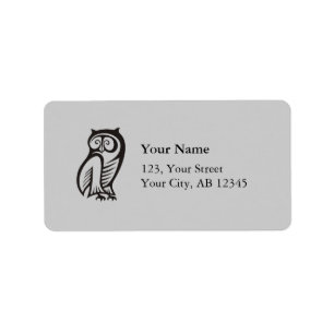Étiquette Symbole hibou noir