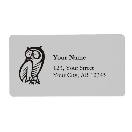 Étiquette Symbole hibou noir (Devant)