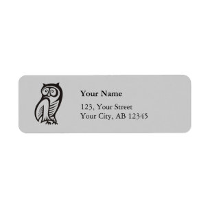 Étiquette Symbole hibou noir