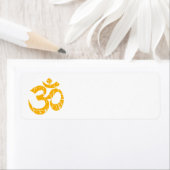 Étiquette SYMBOLE Jaune Yoga Om Écrayé (En situation)
