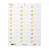 Étiquette SYMBOLE Jaune Yoga Om Écrayé (Feuille entière)
