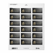 Étiquette Symbole OM Noir & Or Yoga Instructeur de médiation (Feuille entière)