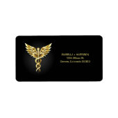 Étiquette Symbole Polygonal Or Caduceus (Devant)