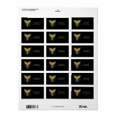 Étiquette Symbole Polygonal Or Caduceus (Feuille entière)