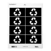 ÉTIQUETTE SYMBOLE RECYCLE (Feuille entière)