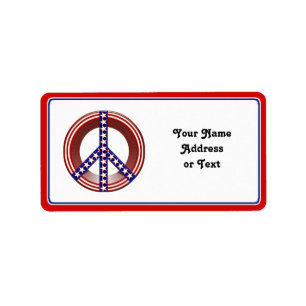 Étiquette Symbole rouge blanc et bleu de paix