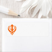 Étiquette SYMBOLE SIKH Khanda Orange Écrayé (En situation)