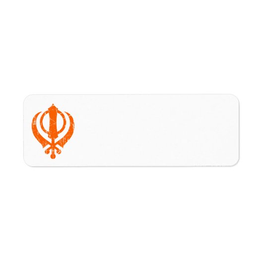 Étiquette SYMBOLE SIKH Khanda Orange Écrayé (Devant)