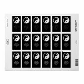 Étiquette Symbole Yin Yang - tatouage solide design 2 (Feuille entière)