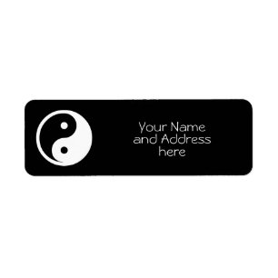 Étiquette Symbole Yin Yang - tatouage solide design 2
