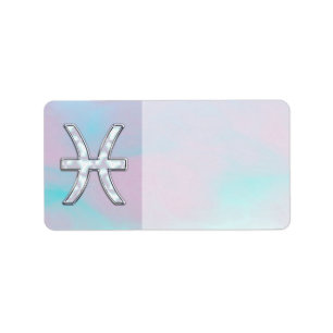 Étiquette Symbole ziodac de Poissons Mère de style perle