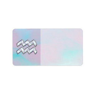 Étiquette Symbole Zodiaque Aquarius sur Mère de Pearl Nacre
