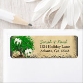 Étiquette Sympathique Whimsical Emerald Green Heart Arbre fe (En situation)