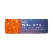 Étiquette Système solaire Fiery Sun Space Adresse de retour  (Devant)