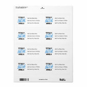 Étiquette T-shirts et cadeaux bleus totalement (Feuille entière)