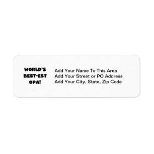 Étiquette T-shirts et cadeaux du meilleur opa Black Text au