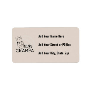 Étiquette T-shirts et cadeaux King Grampa