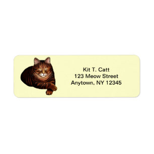 Étiquette Tabby Cat Brown pour couchage personnali