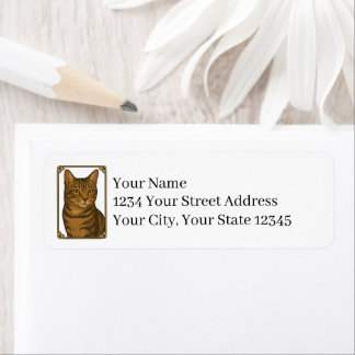 Étiquette Tabby Cat Return Address Labels