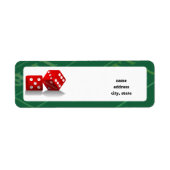 Étiquette Table de craps avec dés Las Vegas (Devant)