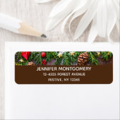Étiquette Table de Noël rustique avec pin et neige (En situation)