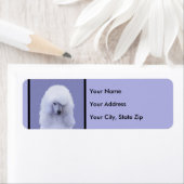 Étiquette Tableau blanc standard de caniche - Art original d (En situation)