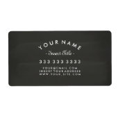 Étiquette Tableau de bord Texte courbé Professionnel (Devant)