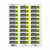 Étiquette Tableau Vert Jaune Adresse de Retour de Diplôme (Feuille entière)