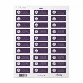 Étiquette Tabletop Chic en violet Adresse de retour Label (Feuille entière)