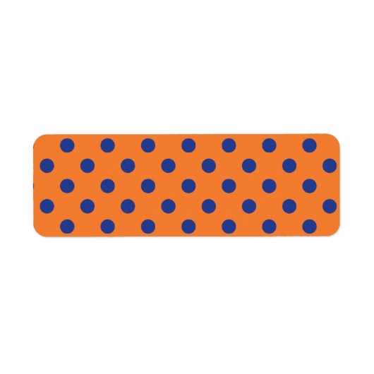 Étiquette Taches à pois orange et bleu (Devant)