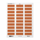 Étiquette Taches à pois orange et bleu (Feuille entière)