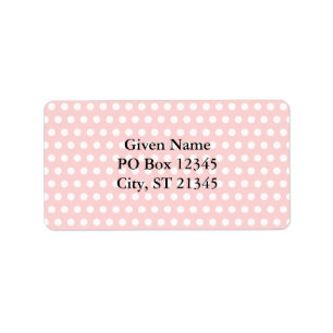 Étiquette Taches blanches polka sur rose pâle