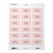 Étiquette Taches blanches polka sur rose pâle (Feuille entière)