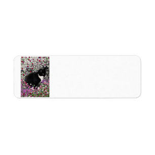 Étiquette Taches de rousseur en fleurs II - chat de Kitty de