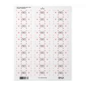 Étiquette Taches rose vif sur fond blanc (Feuille entière)