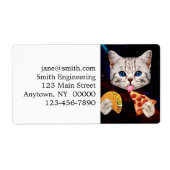 Étiquette Taco, Chat et pizza (Devant)