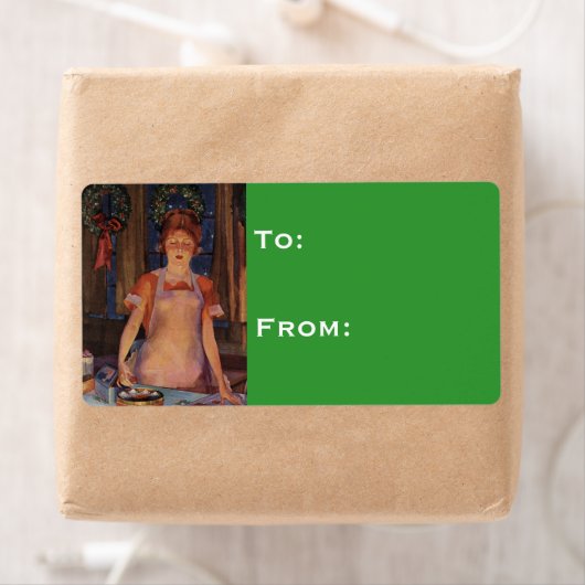 Étiquette Tag cadeau de cuisinier de Noël (En situation)