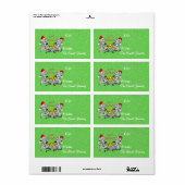 Étiquette Tag cadeau de souris de Noël (grand) (Feuille entière)