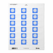 Étiquette Tag cadeau Hanoukka Star et Snowflakes Blue (Feuille entière)