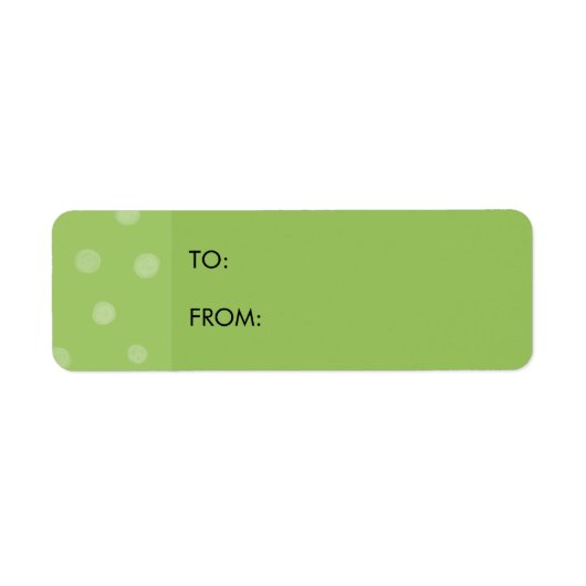 Étiquette Tag de petit cadeau avec points peints vert (Devant)