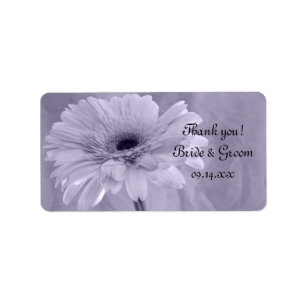 Étiquette Tag Mariage marguerite mauve Merci Favoriser