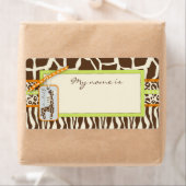 Étiquette Tag Safari Boy Green Name (En situation)