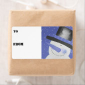 Étiquette Tags cadeaux Snowman - Bleu (En situation)