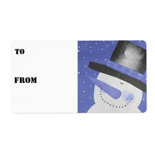 Étiquette Tags cadeaux Snowman - Bleu (Devant)