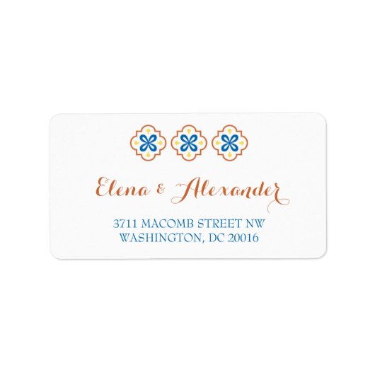 Étiquette Talavera Espagnol Carrelage Invitation Adresse de (Devant)