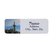 Étiquette Tall Saguaro Cactus Plante Sud-Ouest Désert Photo (Devant)