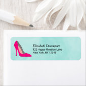 Étiquette Talon Stiletto rose (En situation)