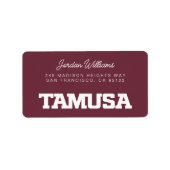 ÉTIQUETTE TAMUSA (Devant)